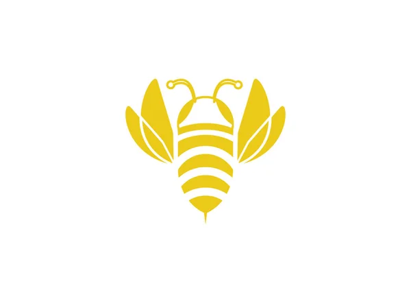 Pszczoła Płaska Ikona Otwarte Skrzydła Latać Projektowania Logo — Zdjęcie stockowe