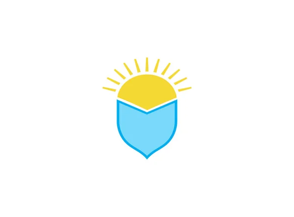 Schild Sonnenschutzsymbol Emission Flache Abbildung Des Schildes Sonnenschutz Radianz Symbol — Stockfoto