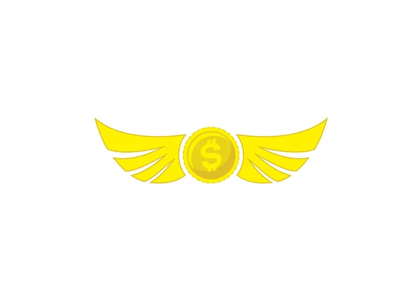 Währung Dollar Geld Gold Und Flügel Münze Für Investition Oder — Stockfoto