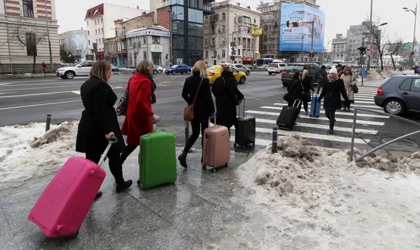 Fotografering av Bucuresti Street - sentrum – stockfoto