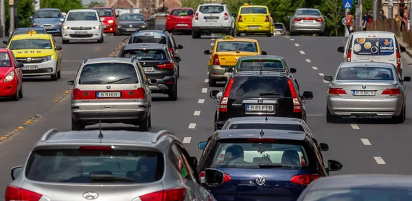 Traffic jam in Bucharest — Stock Photo, Image