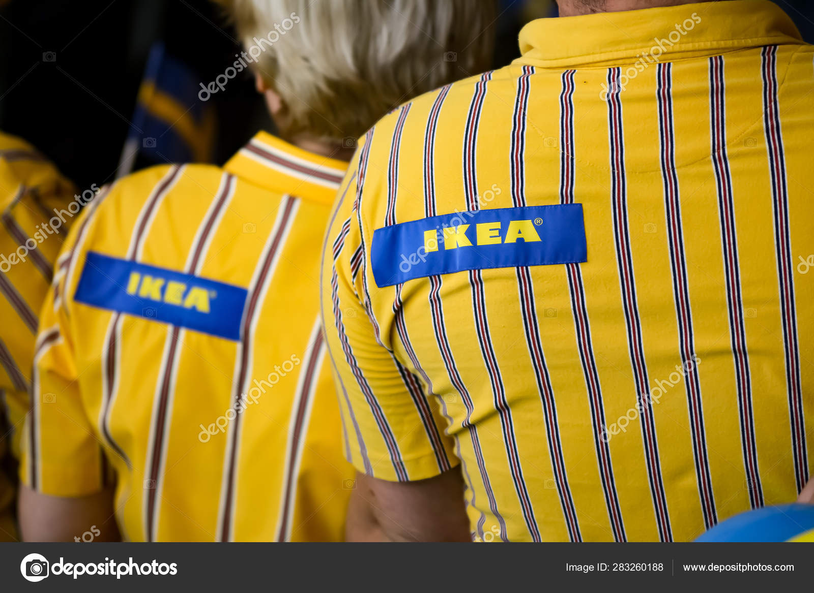 Bucharest Romania June 2019 Ikea Staff Dressed Uniforms Waiting