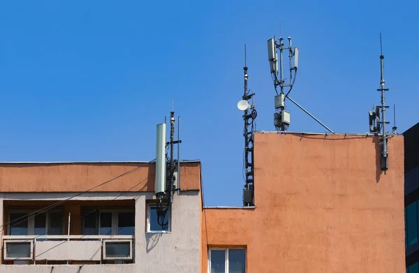 Bucarest Roumanie Juillet 2019 Nombreuses Antennes Télécommunications Gsm Sont Installées — Photo