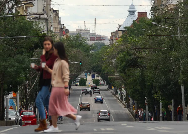 Bucharest Romania June 2020 Long Shot View Regina Elisabeta Boulevard — Stock Photo, Image