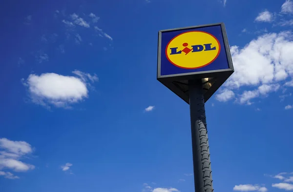 Bükreş Romanya Nisan 2020 Alman Süpermarket Şirketi Lidl Belirtileri Romanya — Stok fotoğraf