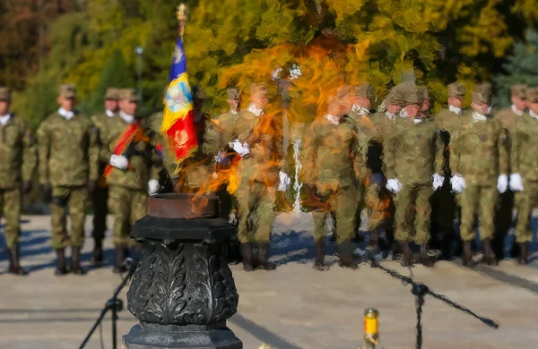 Бухарест Румыния Октября 2018 Года Элитные Войска Румынской Пехоты Видны — стоковое фото