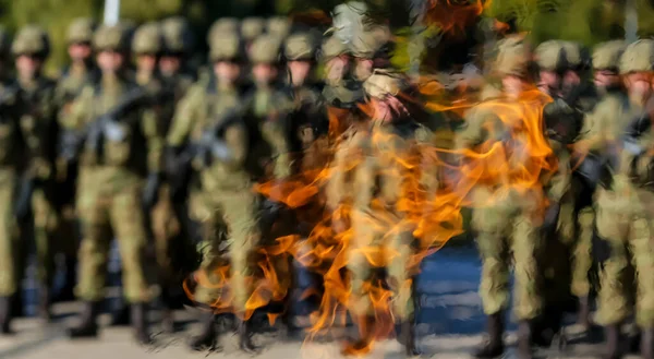 Bucareste Romênia Outubro 2018 Imagem Fundo Das Tropas Elite Exército — Fotografia de Stock