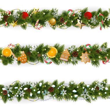Vektör çam Noel kenarlık