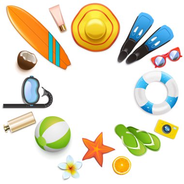 Vektör Beach Yuvarlak Konsept