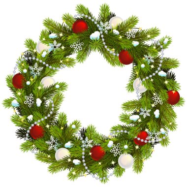 Vektör Karlı Noel Çelengi