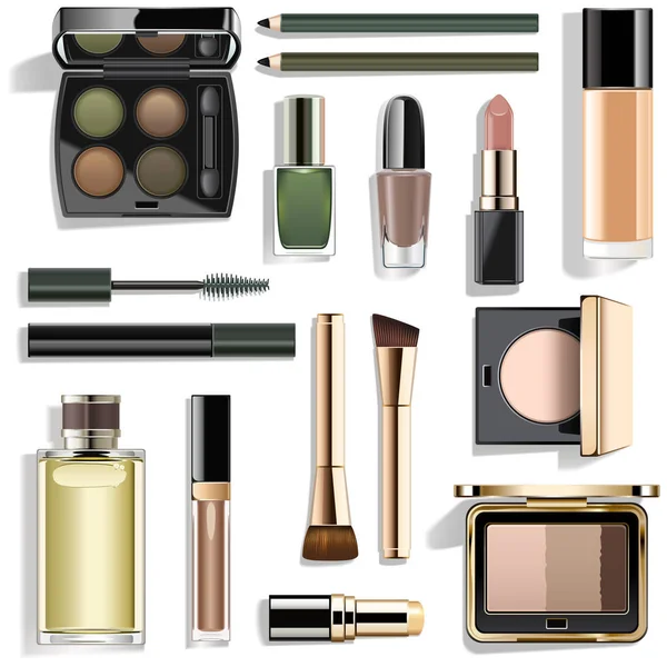 Collection de maquillage vert vectoriel — Image vectorielle