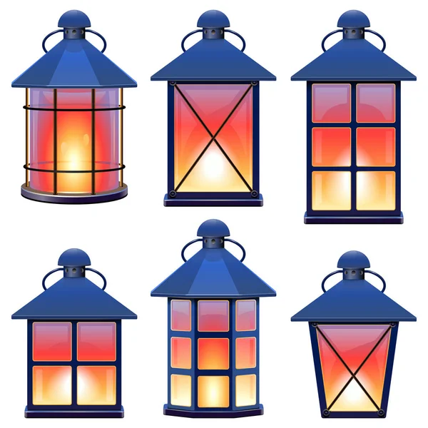 Vector Retro Lamp Set 1 — Stock Vector