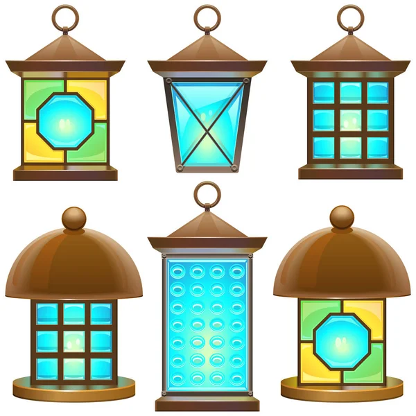 Vector Retro Lamp Set 2 — стоковый вектор