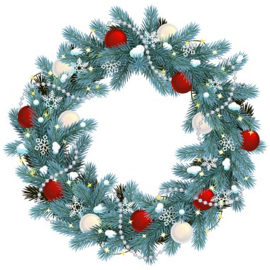 Vektör Noel Mavi Çelengi beyaz arkaplanda izole edildi