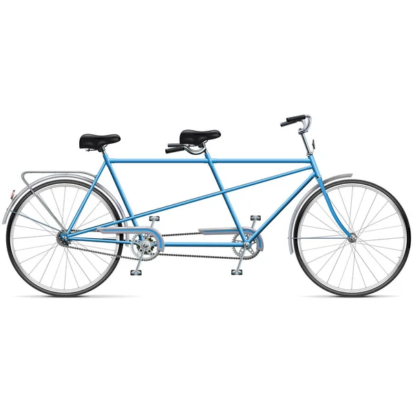 Vector Bicicleta Tandem Isolado Fundo Branco —  Vetores de Stock