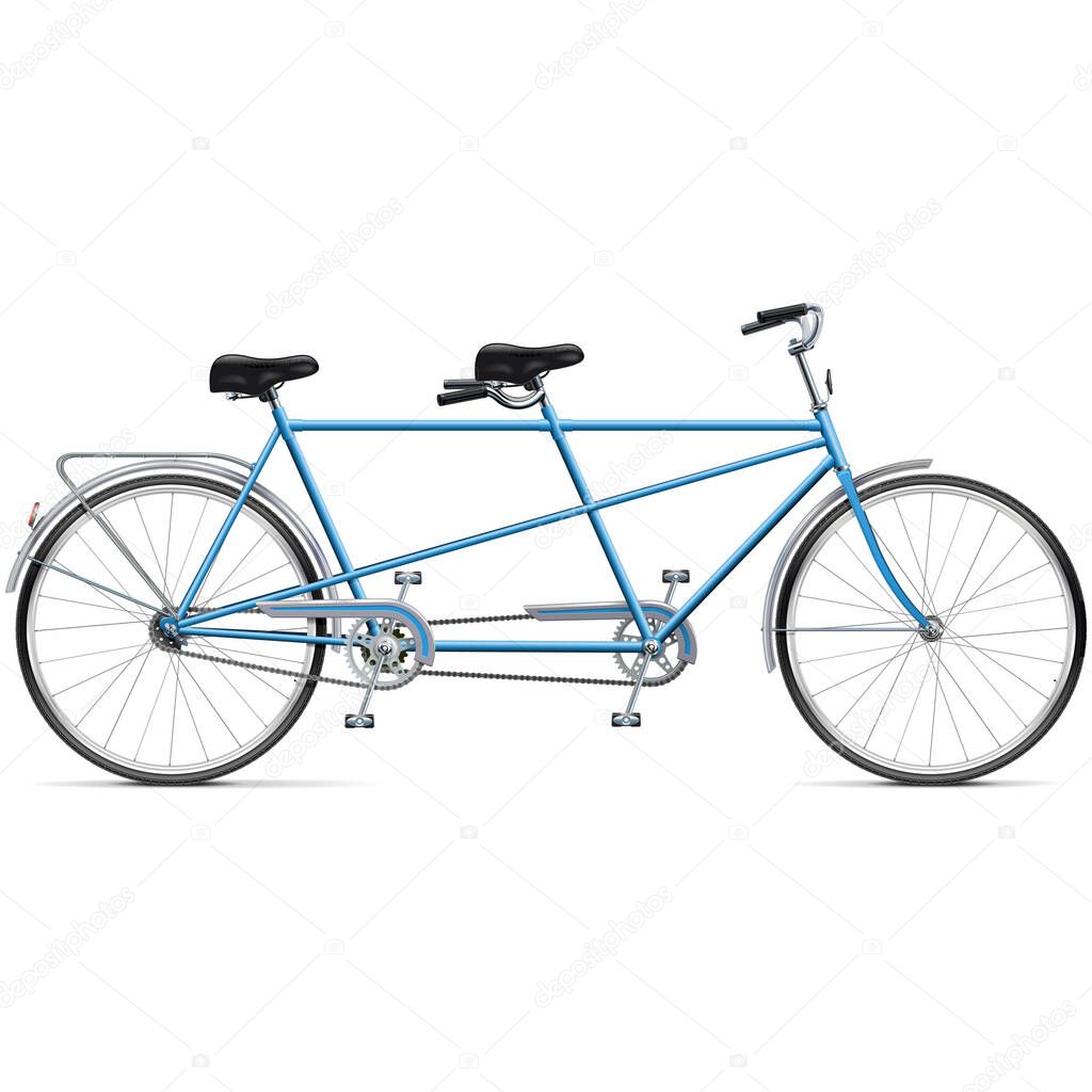 Vector Bicycle Tandem isolated on white background