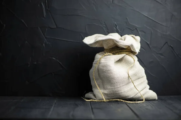 Canvas Bag Dark Wooden Background — Stock Photo, Image