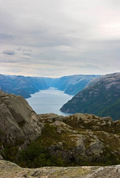 Norvégiai Lysefjord Lenyűgöző Látványa — Stock Fotó