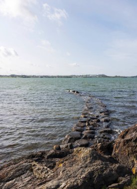 Norveç 'te Stavanger yakınlarında soğuk ve güzel kuzey denizi