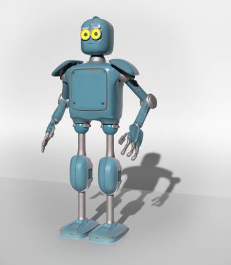retro vintage robot; beyaz arka planda