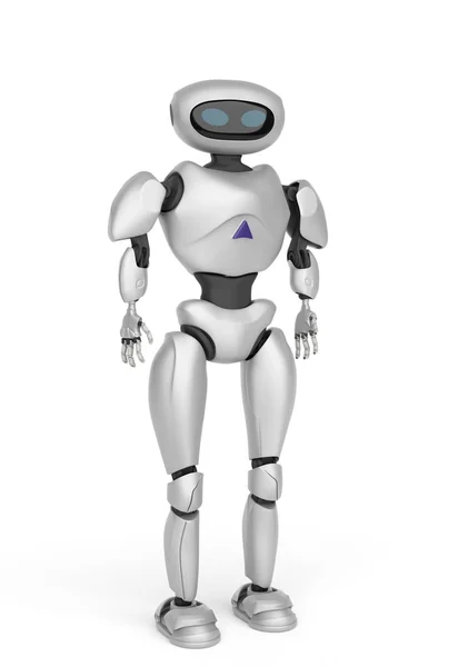 Robot androide moderno sobre un fondo blanco. Renderizado 3D . —  Fotos de Stock