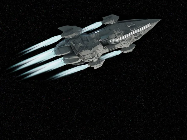 Διαστημόπλοιο αεροσκάφη για την επιστημονική φαντασία 3D απόδοση των εξωγήινων σπα — Φωτογραφία Αρχείου