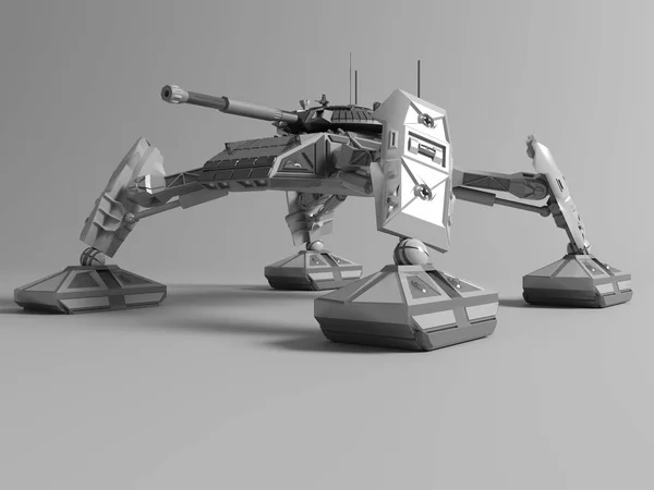 Fantasy Futuristic walking Tank. Original idea and modeling auth — Stock Photo, Image