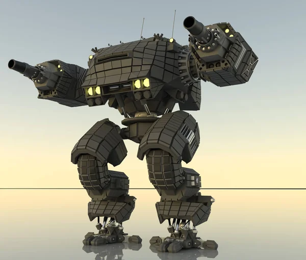 Fantezi Fütüristik yürüyüş Tank. Orijinal fikir ve modelleme auth
