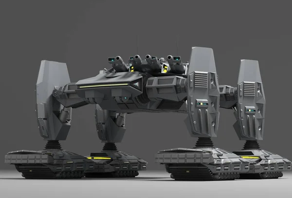Fantezi Fütüristik yürüyüş Tank. Orijinal fikir ve modelleme yazar. 3d Render.