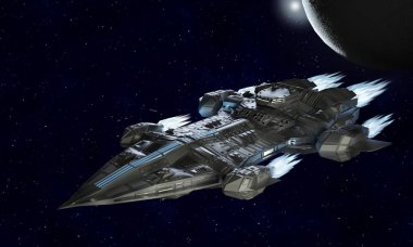 bilim kurgu 3d uzaylı spa render için uzay gemisi uçak