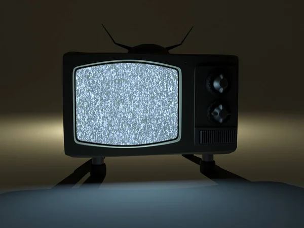 Oude televisie, retro TV. geen signaal, TV-ruis — Stockfoto