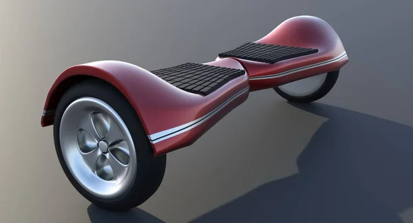 Gyroscoop Hoverboard elektrische scooter isolaat op witte 3D renderen Stockfoto