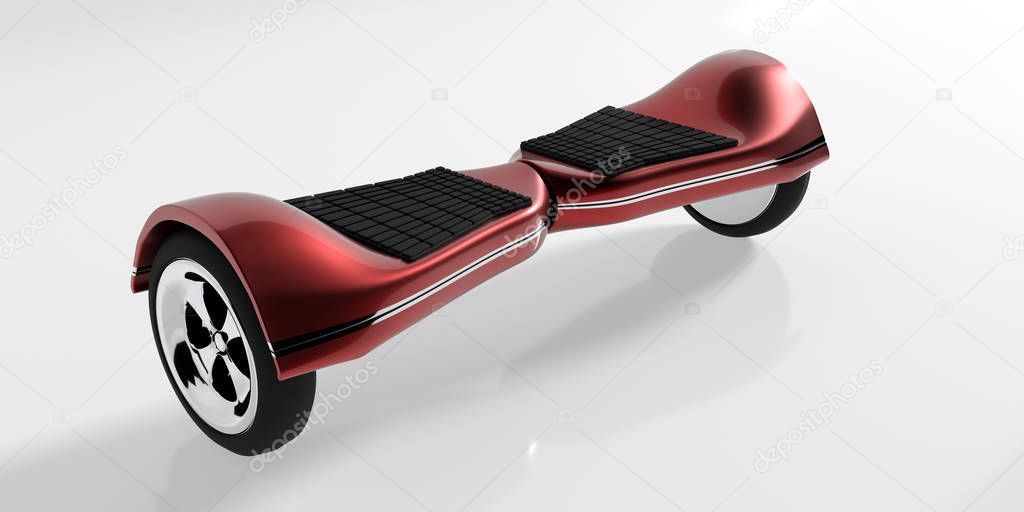 gyroscope hoverboard electric scooter isolate on white 3d render