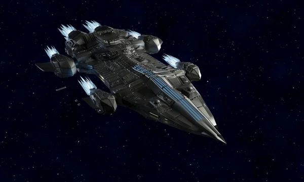 bilim kurgu 3d uzaylı uzay aracı render için uzay gemisi uçak