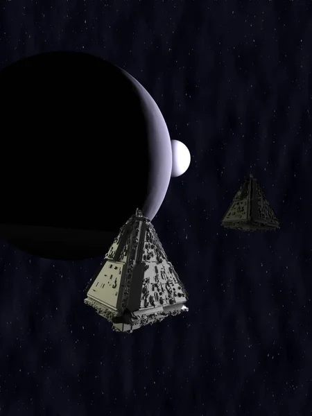 uzay gemisi 3d render.