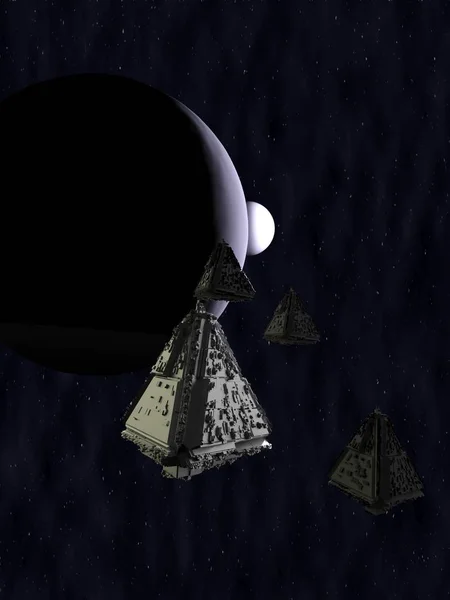 uzay gemisi 3d render.