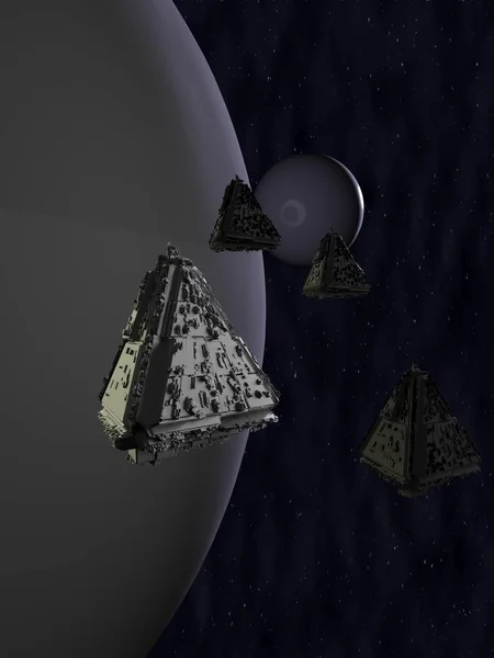 uzay gemisi 3d render.