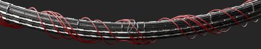 elektrik kabloları, kablo, 3d, render.