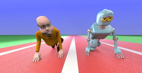 Competição Robô Homem Conceito Futuro Render Imagens De Bancos De Imagens