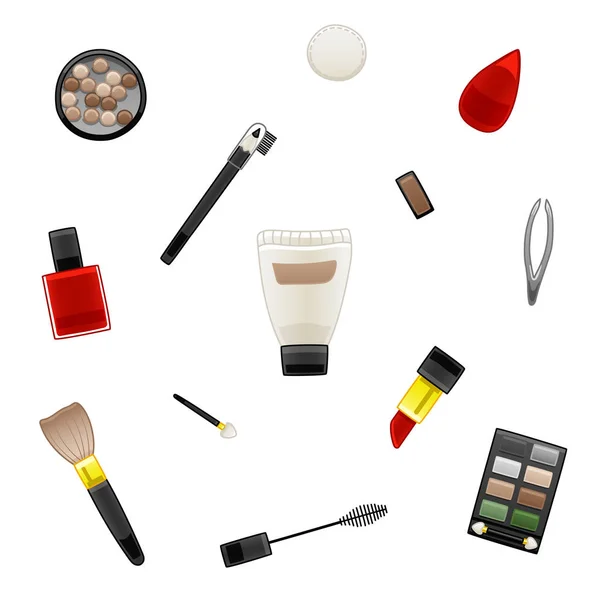 Patroon van diverse cosmetica — Stockvector