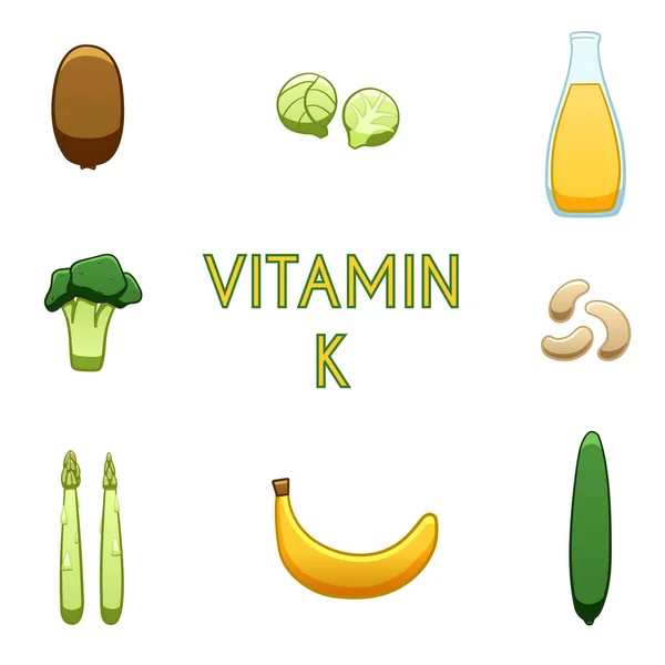 Produkty vitamínu K — Stockový vektor