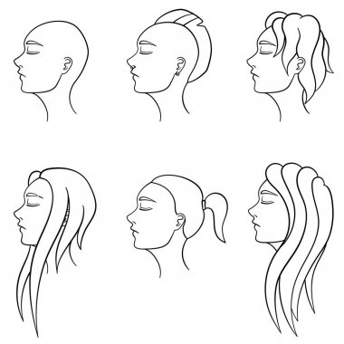 Çizgiler set kadın saç modeli