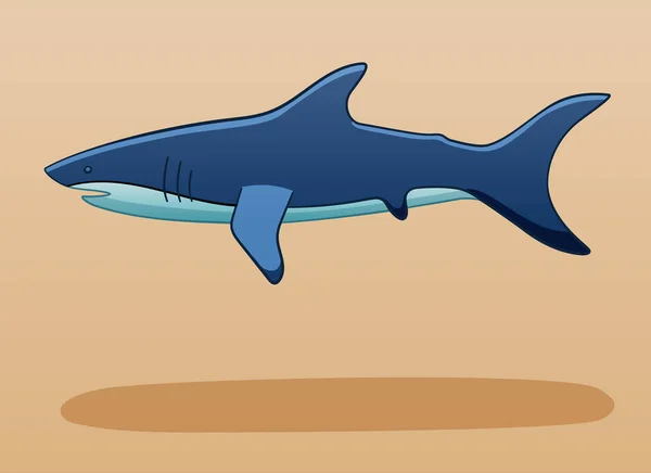 Requin lévitant sur fond beige — Image vectorielle