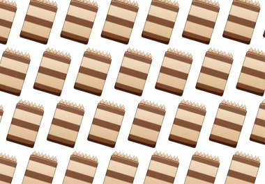 Beyaz bir arka plan üzerinde çikolatalı kek ile Desen