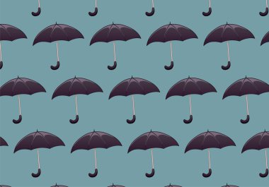 Mavi arka plan üzerindeki şemsiye deseni