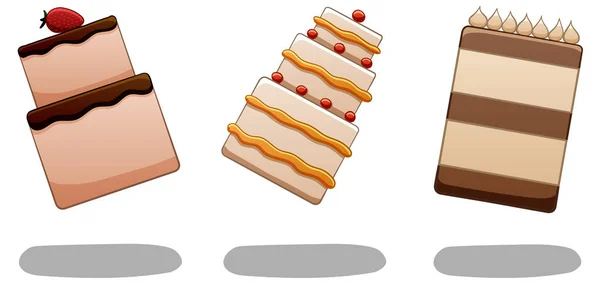 Набор из трех левитационных тортов — стоковый вектор