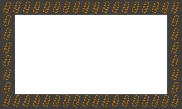 Rettangolo orizzontale cornice nera con clip in oro — Vettoriale Stock