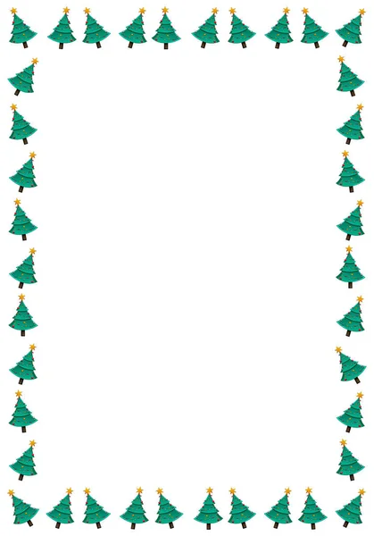 Rectangle vertical frame made of Christmas trees — Stock Vector