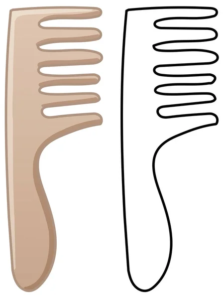 彩色和线条版本的发梳 — 图库矢量图片