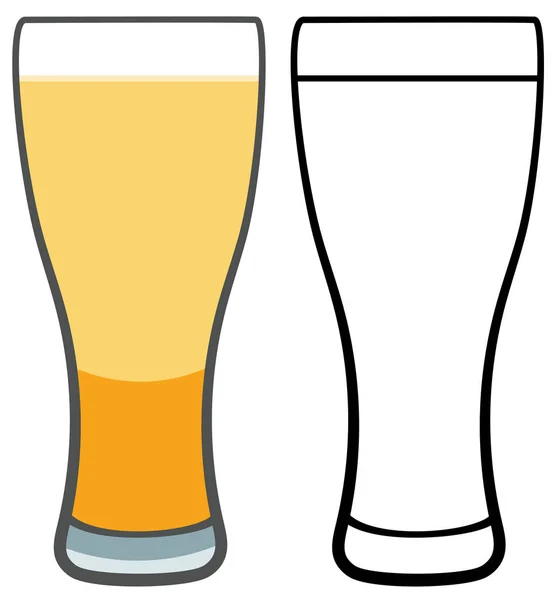 彩色和线型啤酒杯 — 图库矢量图片